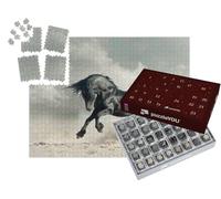 puzzleYOU : Calendrier de l'Avent | « Étalon Noir Sauvage dans Le désert »