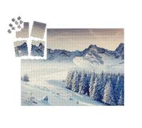 puzzleYOU : Calendrier de l'Avent | « Fantastique Paysage Hivernal. Ciel dramatiquement Couvert. Collage créatif. Un Monde de beauté »