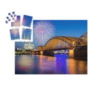 puzzleYOU : Calendrier de l'Avent | « Feux d'artifice de la Saint-Sylvestre à la cathédrale de Cologne avec Le Pont Hohenzollern »