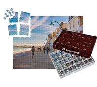 puzzleYOU : Calendrier de l'Avent | « Haute Digue de Pierre à marée Basse dans la Belle Ville Portuaire entourée de remparts de Saint-Malo »