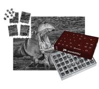puzzleYOU : Calendrier de l'Avent | « Hippopotame à la Gueule Grande Ouverte, Delta de l'Okavango, Botswana »