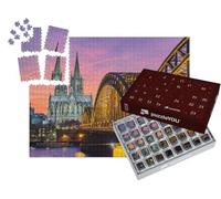 puzzleYOU : Calendrier de l'Avent | « La cathédrale de Cologne et Le Pont Hohenzollern au Coucher du Soleil »