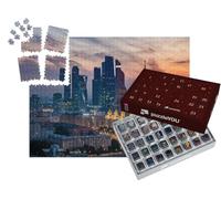 puzzleYOU : Calendrier de l'Avent | « La Ligne d'horizon de Moscou : Coucher de Soleil sur la Ville, Russie »