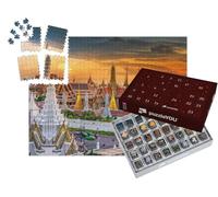 puzzleYOU : Calendrier de l'Avent | « Le Grand Palais et Le Temple Wat Phra Keaw au Coucher du Soleil, Bangkok, Thaïlande »