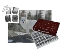puzzleYOU : Calendrier de l'Avent | « Le Renard Arctique, Vulpes Lagopus, en Fourrure Blanche d'hiver »