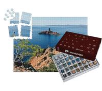 puzzleYOU : Calendrier de l'Avent | « L'île d'or, Vue du Cap du Dramont, Le Hameau de Saint-Raphaël situé dans Le Massif de l'Esterel »