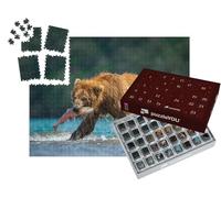 puzzleYOU : Calendrier de l'Avent | « l'ours Brun du Kamtchatka Attrape des saumons au lac Kouriles, Kamtchatka »