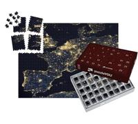 puzzleYOU : Calendrier de l'Avent | « Lumières de la Ville sur la Carte du Monde, Europe, NASA »