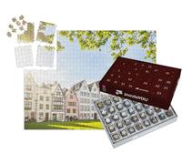 puzzleYOU : Calendrier de l'Avent | « Maisons colorées et Parc verdoyant à Cologne, Allemagne »