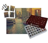 puzzleYOU : Calendrier de l'Avent | « Marina de Dubaï au Coucher du Soleil, Émirats Arabes Unis »