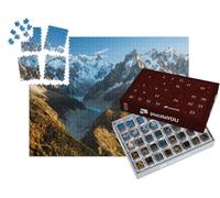 puzzleYOU : Calendrier de l'Avent | « Massif du Mont-Blanc avec Le Glacier de la Mer de Glace à Chamonix, Alpes, France »