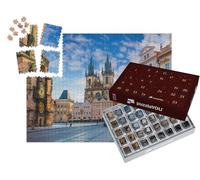 puzzleYOU : Calendrier de l'Avent | « Matin de Printemps : Place de la Vieille Ville avec l'église Tyn, Prague, République tchèque »