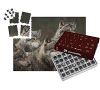 puzzleYOU : Calendrier de l'Avent | « Meute de Loups Gris dans la forêt »