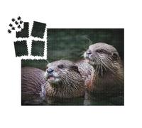 puzzleYOU : Calendrier de l'Avent | « Mignon Couple de loutres dans l'eau »