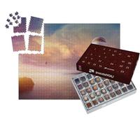 puzzleYOU : Calendrier de l'Avent | « Montgolfières au Coucher du Soleil au-Dessus de la mer Calme »
