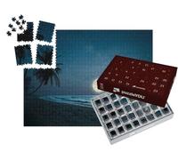 puzzleYOU : Calendrier de l'Avent | « Nuit paradisiaque de Pleine Lune sur Une Plage Tropicale bordée de Palmiers »