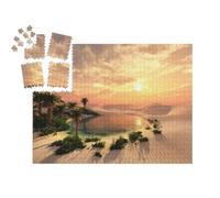 puzzleYOU : Calendrier de l'Avent | « Oasis au Coucher du Soleil dans Un désert de Sable »