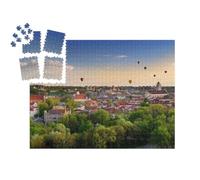 puzzleYOU : Calendrier de l'Avent | « Panorama Estival de la Vieille Ville de Vilnius avec des montgolfières colorées »