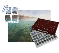 puzzleYOU : Calendrier de l'Avent | « Passerelle en Bois et Brouillard matinal au lac d'Annecy dans Les Alpes françaises près d'Annecy »