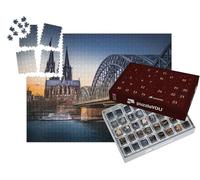 puzzleYOU : Calendrier de l'Avent | « Patrimoine Mondial de l'UNESCO : la cathédrale de Cologne, au Premier Plan Le Pont Hohenzollernbrücke »