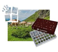 puzzleYOU : Calendrier de l'Avent | « Paysage de Montagne avec des Vaches dans Les Pyrénées françaises, France »