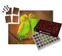 puzzleYOU : Calendrier de l'Avent | « Perruche Jaune et Verte en Train de se Nettoyer sur Une Branche d'arbre »