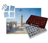 puzzleYOU : Calendrier de l'Avent | « Pigeons au-Dessus de la mosquée Hassan II à Casablanca, Maroc »