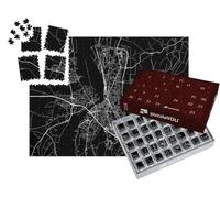 puzzleYOU : Calendrier de l'Avent | « Plan de Ville vectoriel d'Arles en France avec des Rues Blanches isolées sur Un Fond Noir. »
