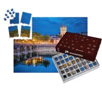 puzzleYOU : Calendrier de l'Avent | « Pont de Verdun, Cathédrale d'Angers, Rivière du Men à Angers, France - Heure Bleue. »