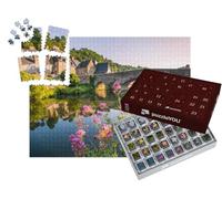 puzzleYOU : Calendrier de l'Avent | « Pont médiéval et Maisons en Pierre sur la rivière Rance, Bretagne, France »