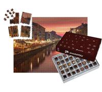 puzzleYOU : Calendrier de l'Avent | « Pont sur Le Canal Naviglio Grande, Milan, Lombardie, Italie »