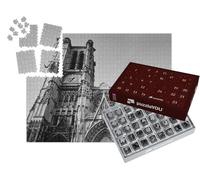 puzzleYOU : Calendrier de l'Avent | « Portail de la Tour de la cathédrale Historique de Troyes, France, Monochrome »