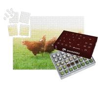 puzzleYOU : Calendrier de l'Avent | « Poulets en liberté dans Un pré Vert »