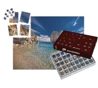 puzzleYOU : Calendrier de l'Avent | « Preveli : Plage sur l'île de Crète avec Une Eau Bleu Azur, Grèce »