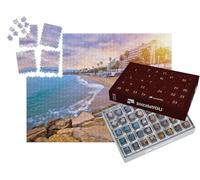 puzzleYOU : Calendrier de l'Avent | « Promenade idyllique bordée de Palmiers et Plage de Sable à Cannes »