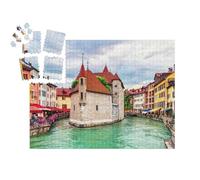 puzzleYOU : Calendrier de l'Avent | « Promeneurs au Bord du Canal Thiou dans la Vieille Ville d'Annecy »