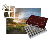 puzzleYOU : Calendrier de l'Avent | « Région viticole de Stellenbosch avec Vue sur Le Simonsberg, Afrique du Sud »