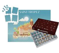 puzzleYOU : Calendrier de l'Avent | « Saint-Tropez, France, Illustration de Paysage Urbain »