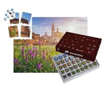 puzzleYOU : Calendrier de l'Avent | « Silhouette de la Ville de Dresde avec l'Elbe et Le Pont Augustus, Allemagne »