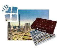 puzzleYOU : Calendrier de l'Avent | « Skyline de Dubaï au Lever du Soleil, Émirats Arabes Unis »
