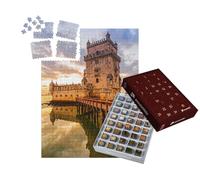 puzzleYOU : Calendrier de l'Avent | « Tour de Belem dans Un Coucher de Soleil idyllique, Lisbonne, Portugal »