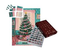 puzzleYOU : Calendrier de l'Avent | « Train Jouet au Milieu de Nombreux Cadeaux colorés »