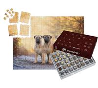 puzzleYOU : Calendrier de l'Avent | « Trois Bullmastiffs par Un Matin Glacial »