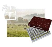 puzzleYOU : Calendrier de l'Avent | « Vaches Holstein par Un Matin d'automne en Suisse »