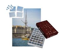puzzleYOU : Calendrier de l'Avent | « Vieux Bateau Corsaire dans Le Port de Saint-Malo au Coucher du Soleil, Bretagne, France »