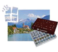 puzzleYOU : Calendrier de l'Avent | « Ville de Brienz au Bord du lac de Brienz Devant Les Alpes, Interlaken, Suisse »