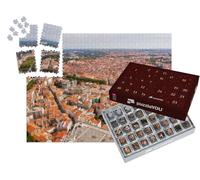 puzzleYOU : Calendrier de l'Avent | « Vue aérienne de Perpignan, France. Les toits Rouges des immeubles d'habitation sont Visibles d'en Haut. »