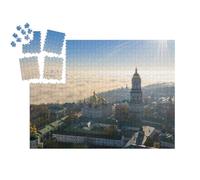 puzzleYOU : Calendrier de l'Avent | « Vue aérienne du Monument Terre Mère dans la Brume, Lever de Soleil à Kiev, Ukraine »
