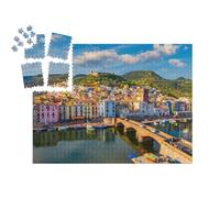 puzzleYOU : Calendrier de l'Avent | « Vue aérienne du Village de Bosa avec Ses Maisons colorées, Sardaigne »
