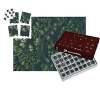 puzzleYOU : Calendrier de l'Avent | « Vue aérienne d'une Route sinueuse au Milieu d'une forêt »